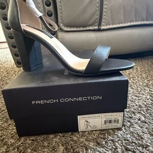 French Connection Black Open-Toe Heels
